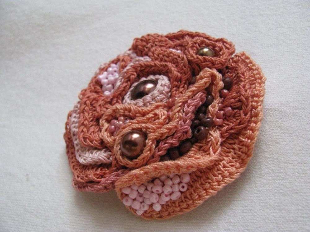 Crocheted Freeform Brooch