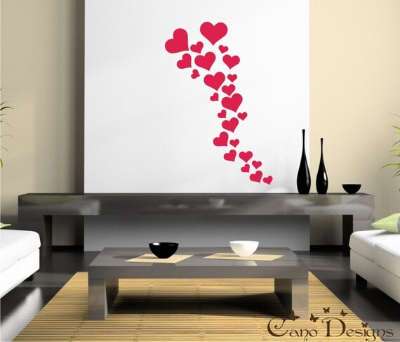 25 Hearts 5 sizes - Valentine's Vinyl Decals Stikers For Walls, Windows, Glass, Cars, Mirrors and More