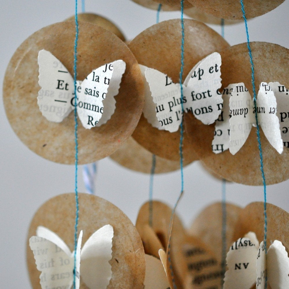 Wax Paper Garland French Butterflies