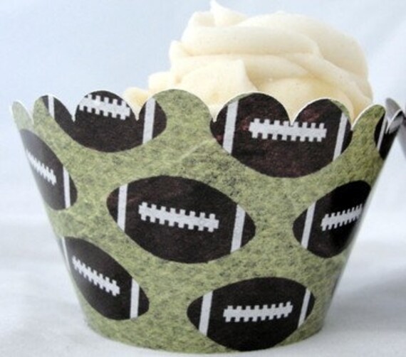 Football Cupcake Wrappers for Birthday Party or End of Season Party