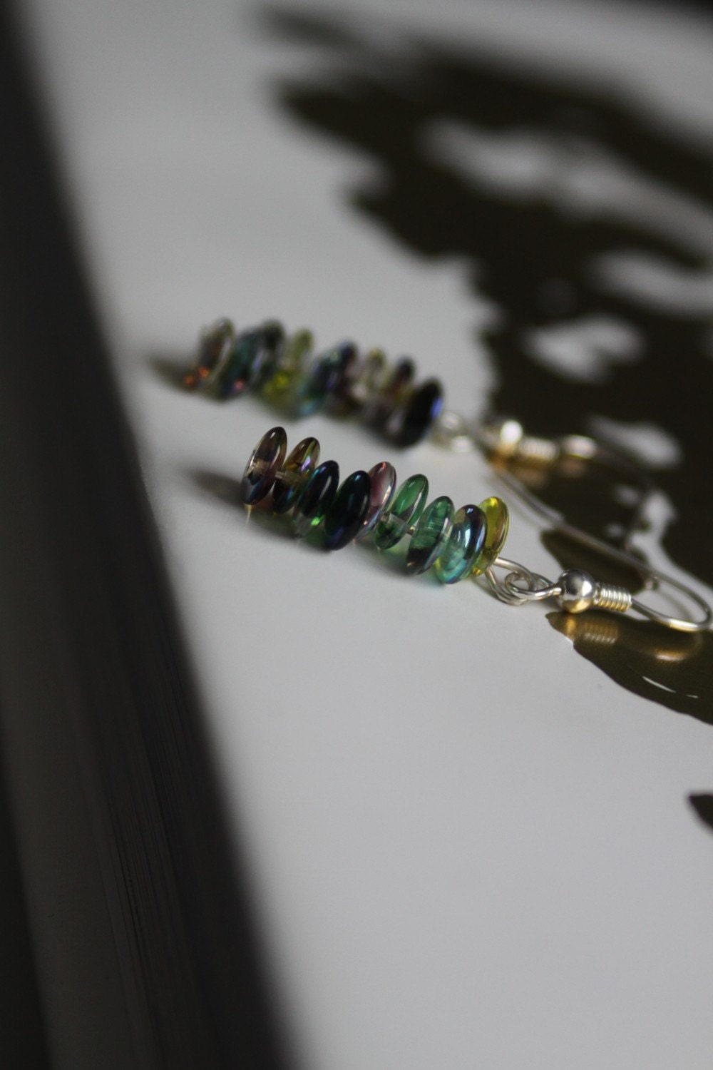 Shades Of Green Lentil Earrings OOAK