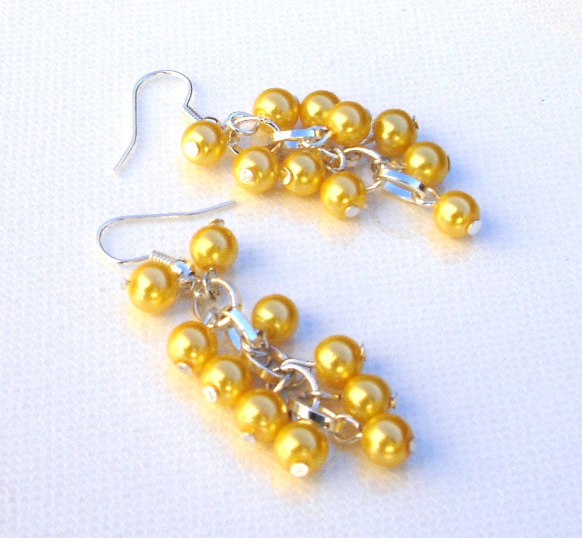 Sale: Cascading Yellow Pearl Earrings