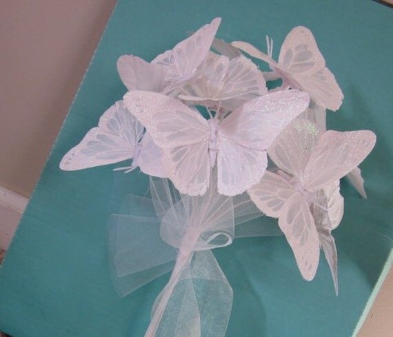 Butterfly Wedding Bouquet in White From GardenLeafDesign