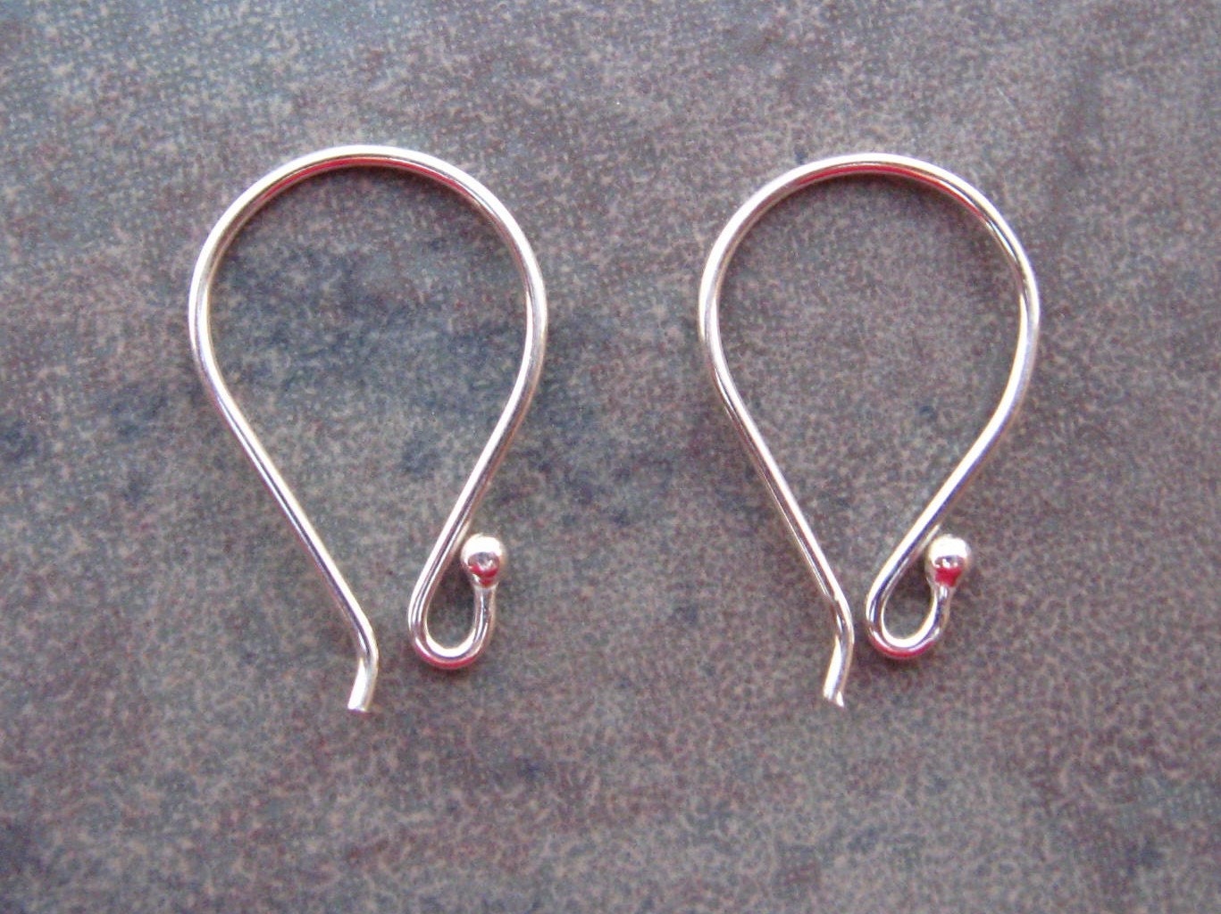 4 Bali Sterling Silver Earwires with Ball 17mm x 11mm LOW SHIPPING