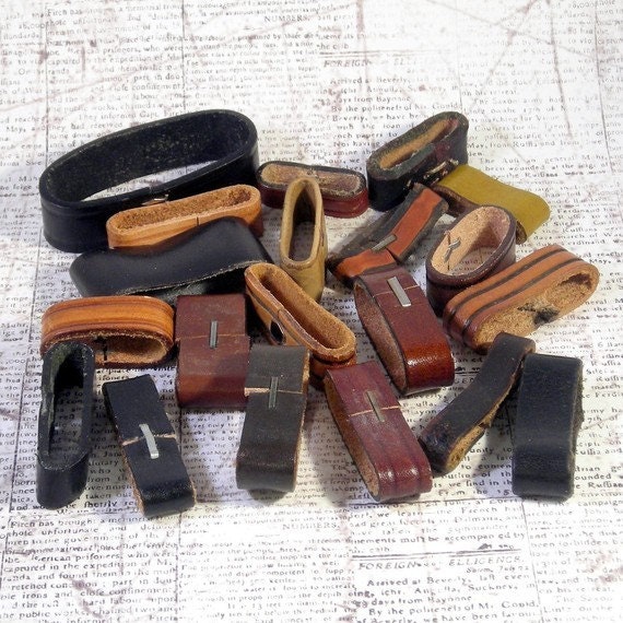 Leather Belt Keeper Jewelry Craft Destash Lot of Ten 1 1/2"  Wide