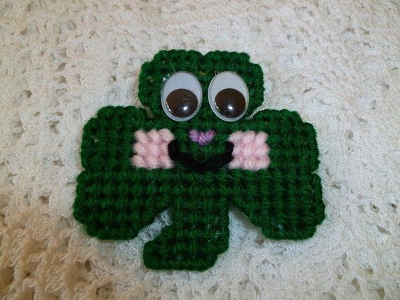 St. Patrick's Day Happy Face Shamrock Pin