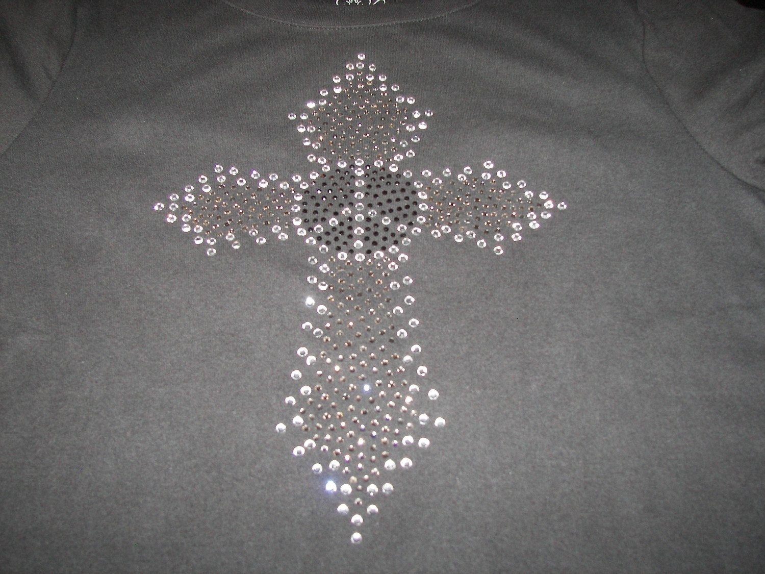 Peace and Cross Custom BLING Shirt--Lots of sparkle, original design-