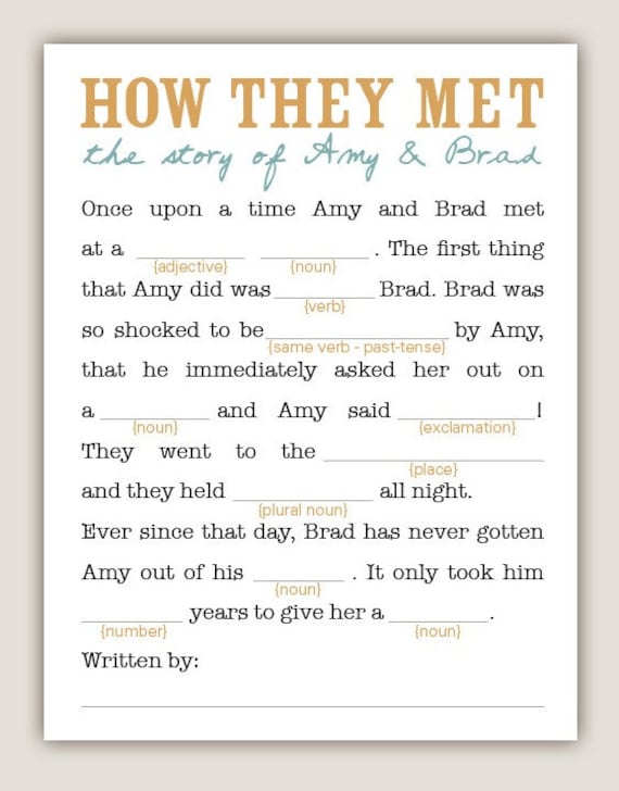 DIY Printable Wedding MadLibs zoom Your guests will have a great time 