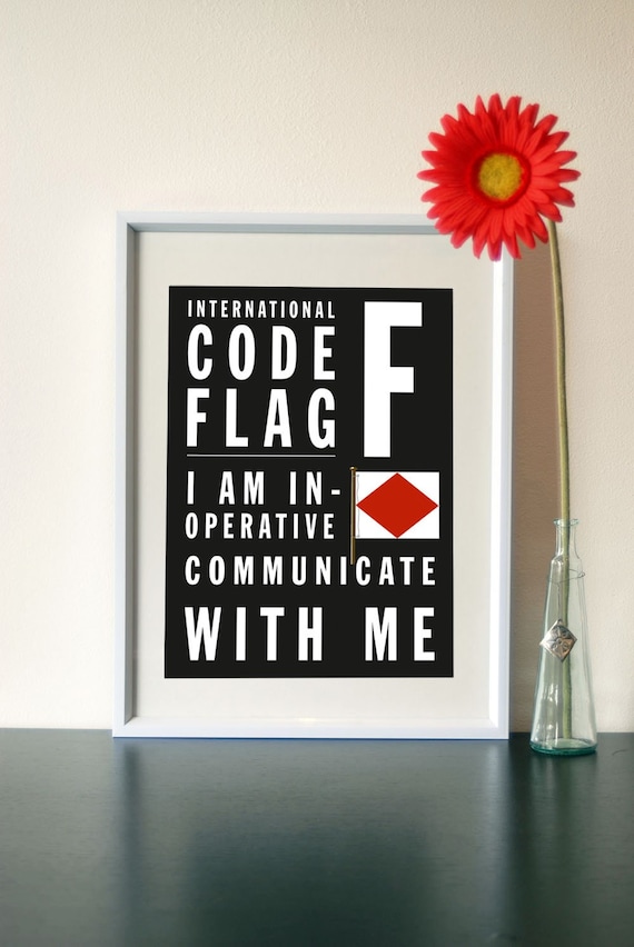Letter F - Bus Roll International Code Flag - I am inoperative communicate with me
