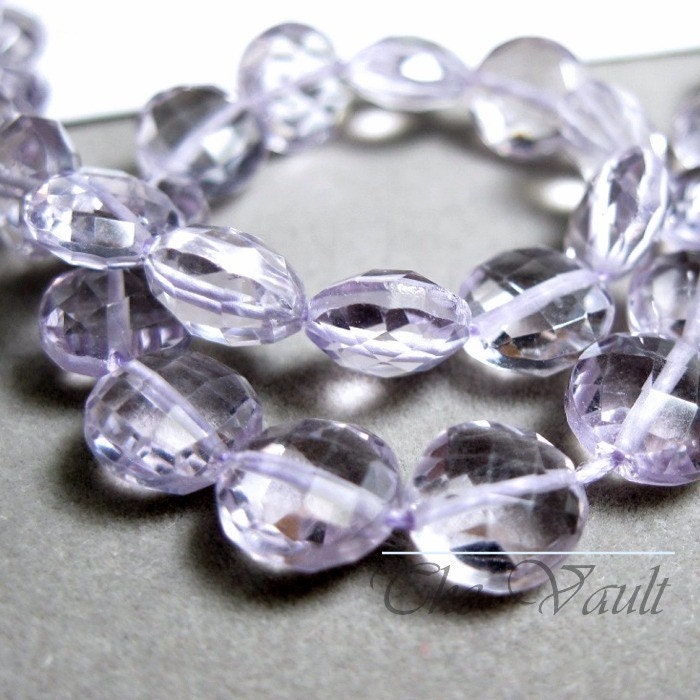 4 Pink Amethyst 8mm faceted coins