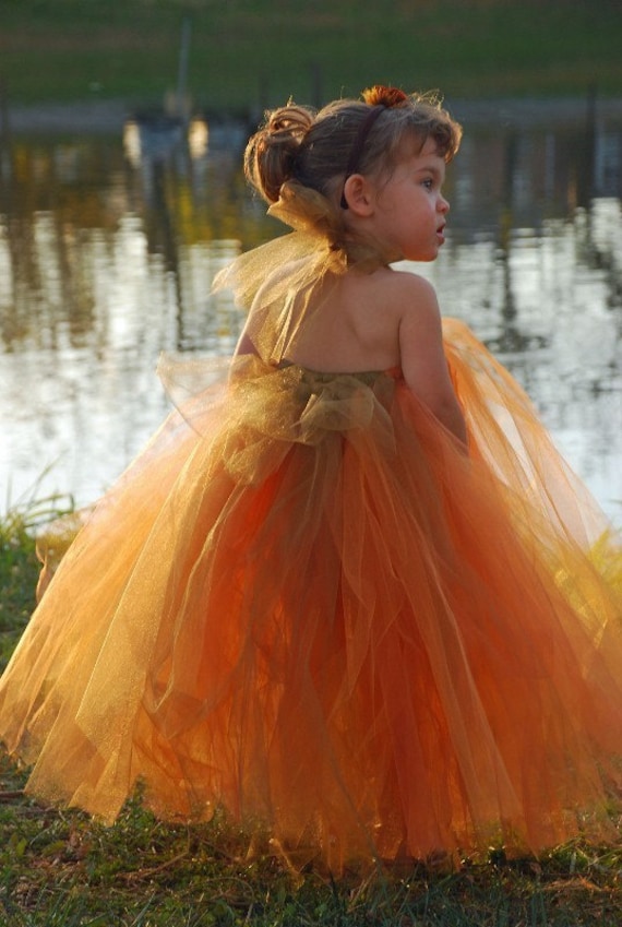 Pumpkin Spice-----TUTU DRESS or Tutu---Available in Many Color Combinations----Perfect for WEDDINGS