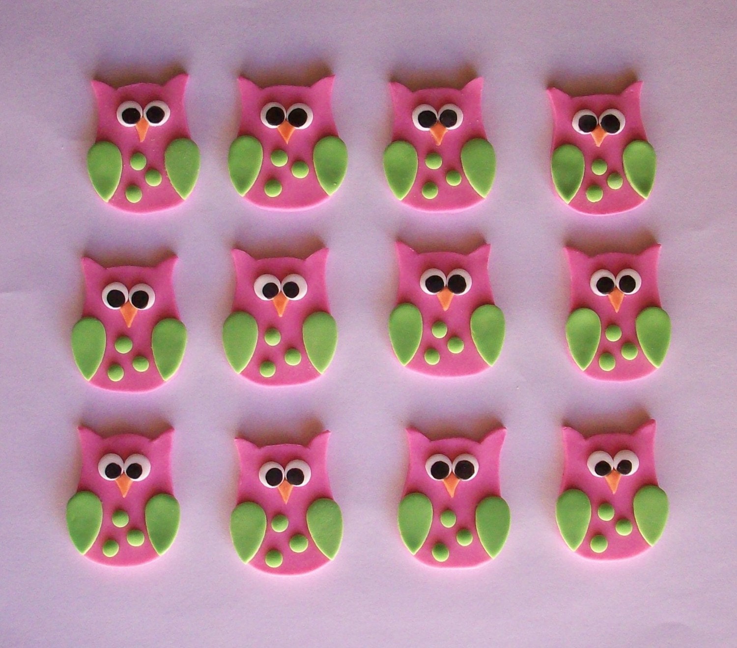 Fondant Owls - Cake/Cupcake Toppers - One Dozen