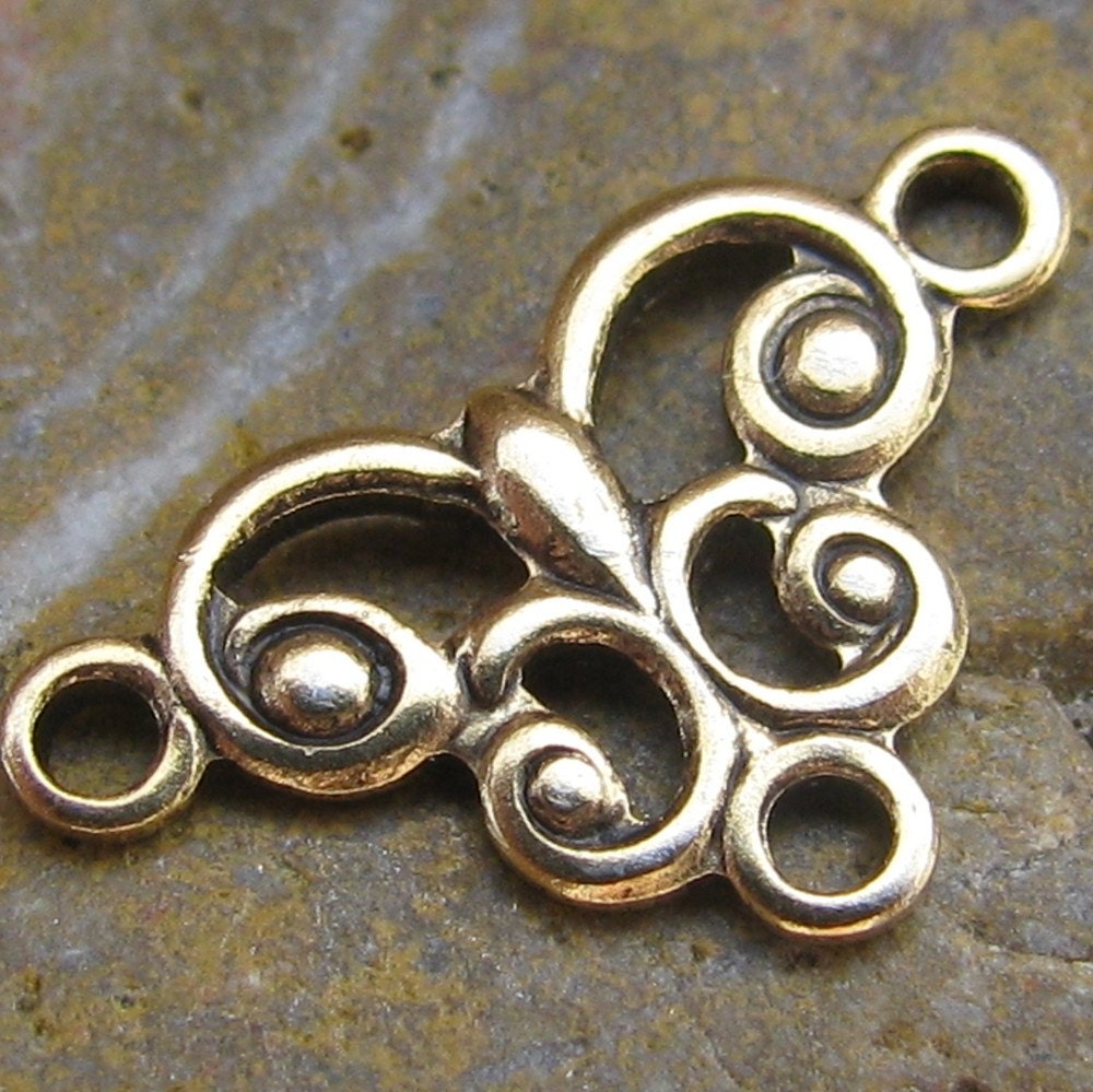 12 Antique Gold 3 Hole Connector Jewelry Findings 185
