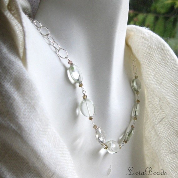 Still Waters - Prasiolite and Sapphire necklace