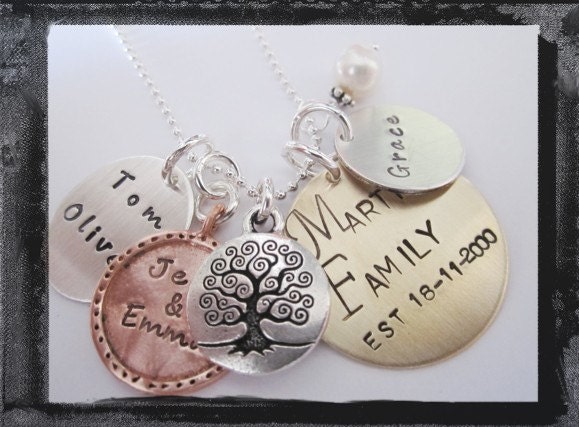 Mixed Up Metal Charms with Initial, Baby, Kids, Family, and Tree Charm