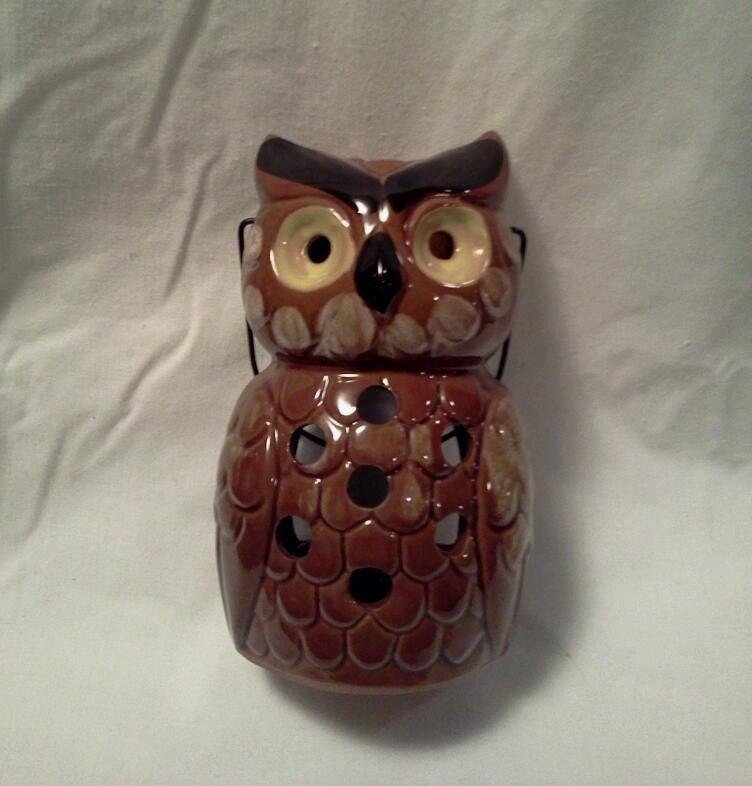 Vintage keramiska OWL lykta