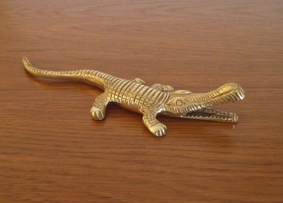 Vintage Brass Alligator