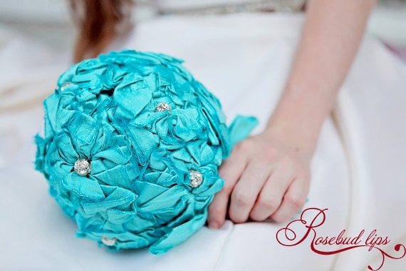 Tiffany Blue Bridal Bouquet 7 inch round