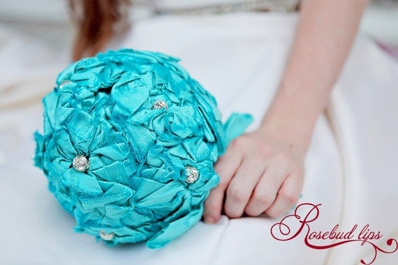 Tiffany Blue Bridal Bouquet 7 inch round