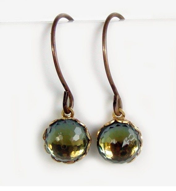 Vintage Swarovski Crystal Earrings - Rare Faceted Domes