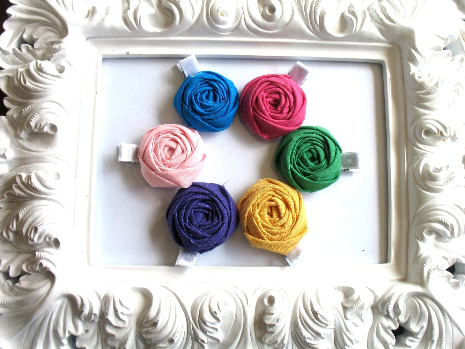 Little Blooms fabric flower hair clip barrette