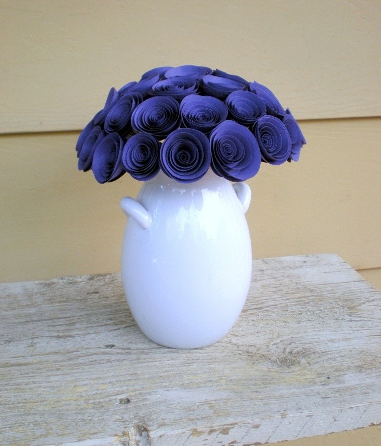 Violet Bridal Bouquet -- Large Handmade Paper Flower Bouquet -- Purple Bouquet