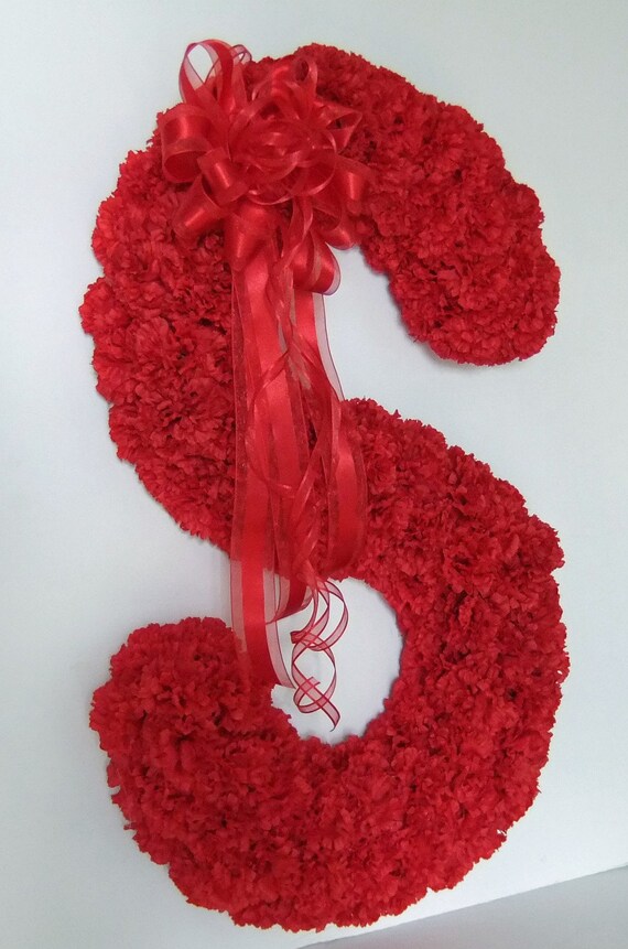 Wedding Flowers - Red Carnation Letter - Wall Decor