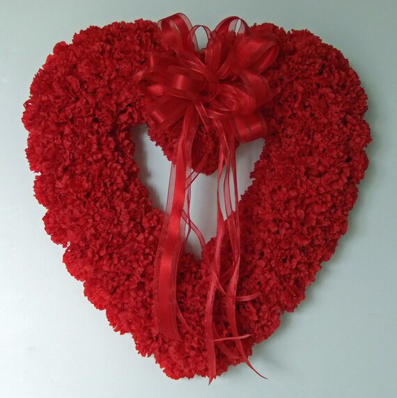 Heart Wreath - Red Carnations