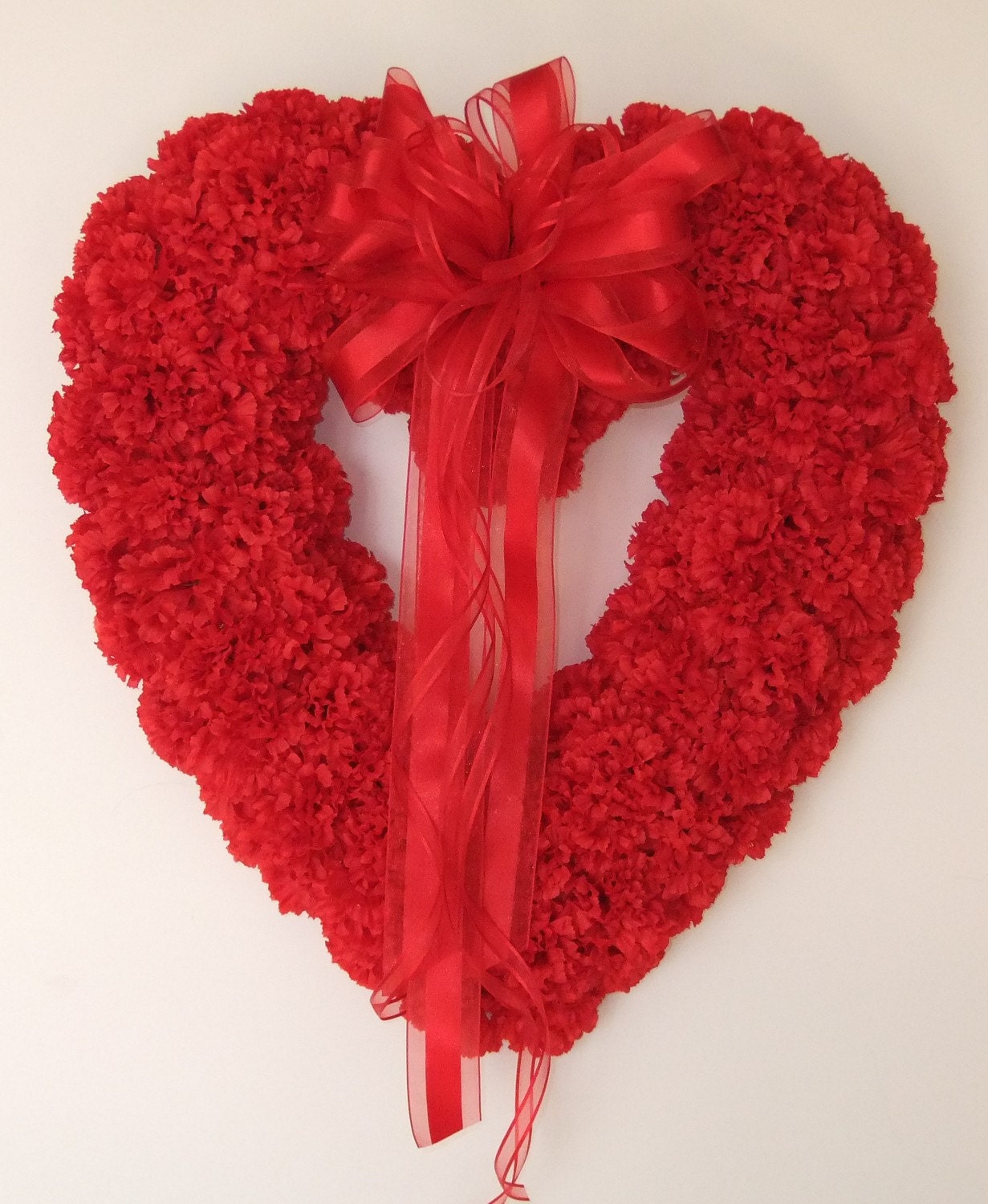 Heart Wreath - Red Carnations