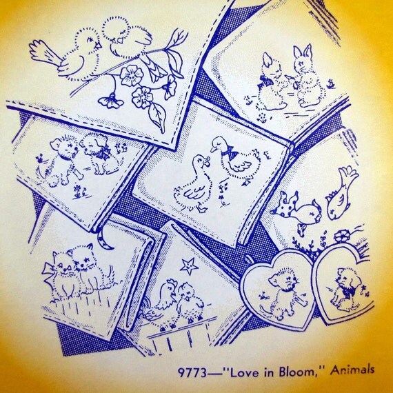 Aunt Martha's Hot Iron Transfers Love in Bloom, Animals 9773