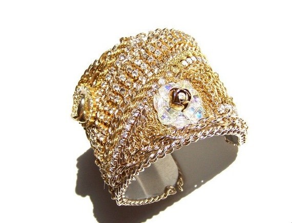 Wedding Jewelry Cuff Bracelet Vintage by dabchickvintagegems Wedding Jewelry Cuff Bracelet Vintage by dabchickvintagegems