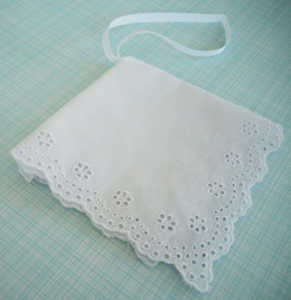 White Eyelet Wristlet Handkerchief