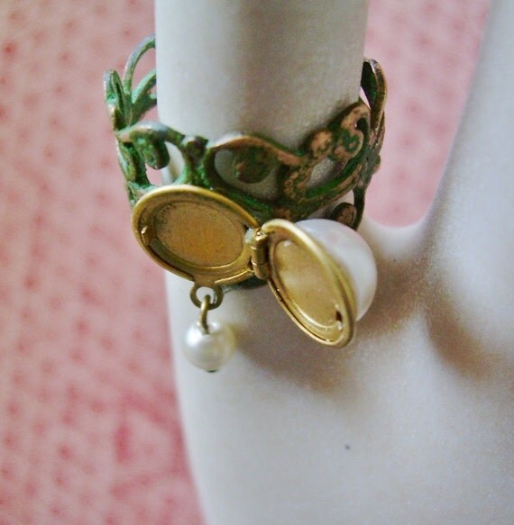 Pearl Locket Ring
