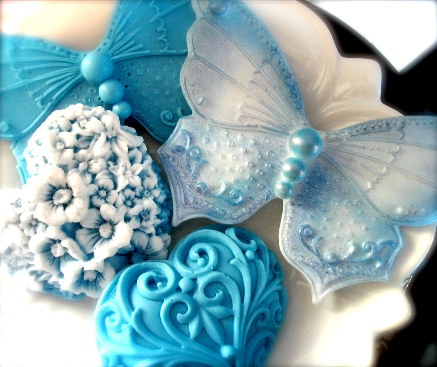 SOAP, Handmade Orange and Lemon Scented Vegetable Based Butterfly Blues