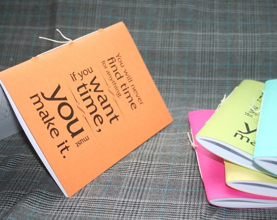 30 Days of Health - Food & Exercise Journal -  Orange - You will never find time for anything, If you want time you must make it