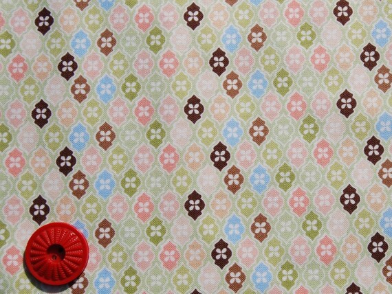 CLEARANCE  1 Yard of Flutter by Allison Jane Smith - Mosaic in green