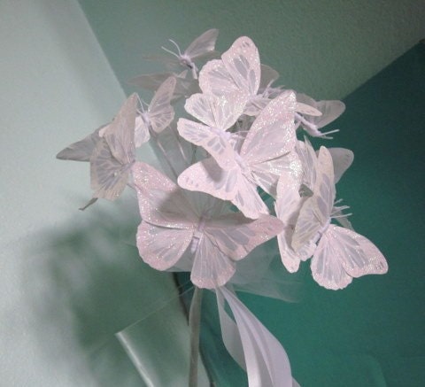 Butterfly Wedding Bouquet White From GardenLeafDesign