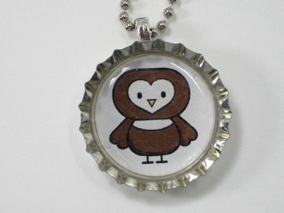 Bottlecap Necklace - Owl