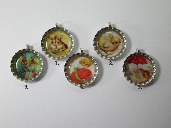 Bottlecap Necklace - You Choose One - Vintage Inspired EASTER Necklaces