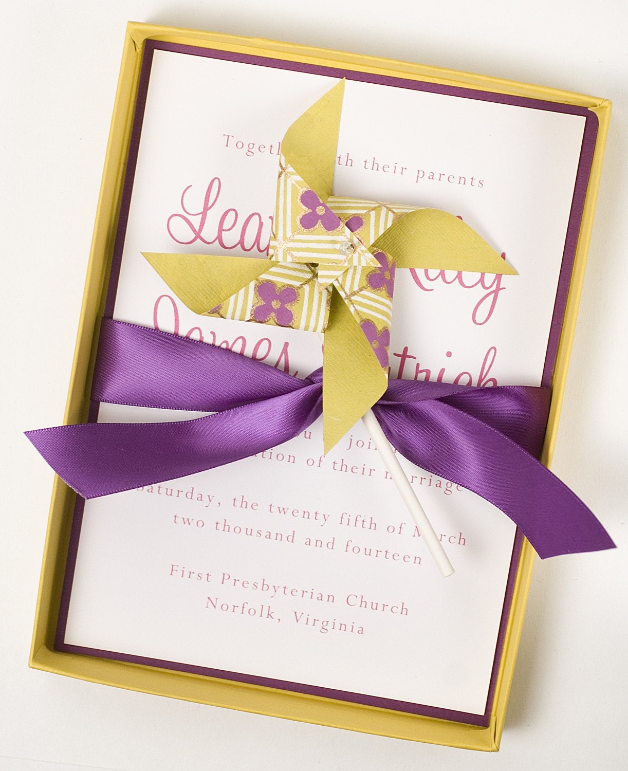 Luxury Boxed Classy Wedding Invitation POMTIKI PINWHEEL