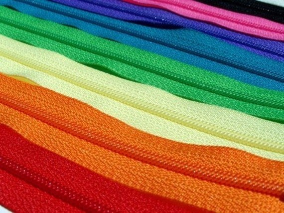 Your Choice of 10 YKK Brand 16 Inch Zippers Mix and Match cherry red orange yellow green blue gray brown cream hot pink white black purple