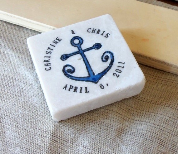 Nautical Anchor Save the Date Magnets, Wedding Favors, Set of 75