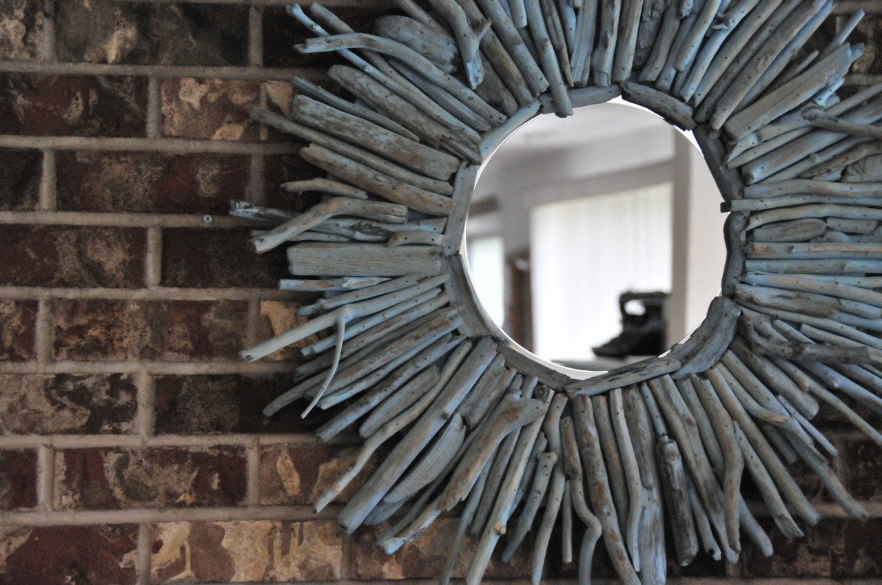 Sunray Beach Wood Mirror