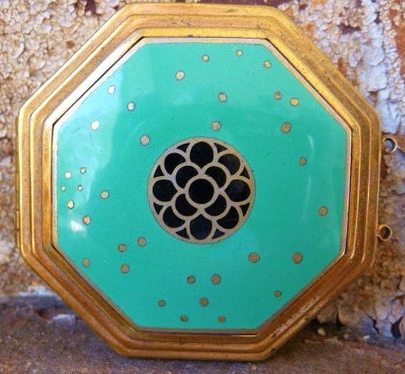 Art Deco Richard Hudnut cloisonne vanity compact 1928