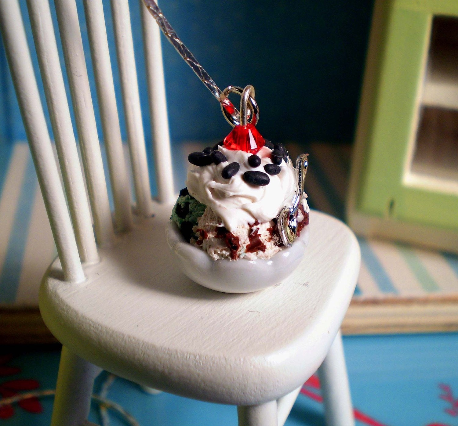 A Big Bowl of Ice Cream Necklace