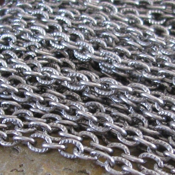 5 Ft Antiqued Sterling Silver Plated Steel Necklace Chain Jewelry Finding Ch07