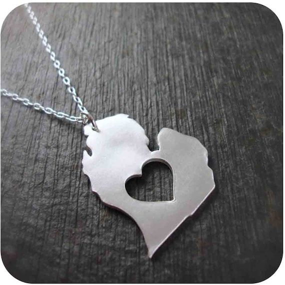Michigan State Necklace in Silver