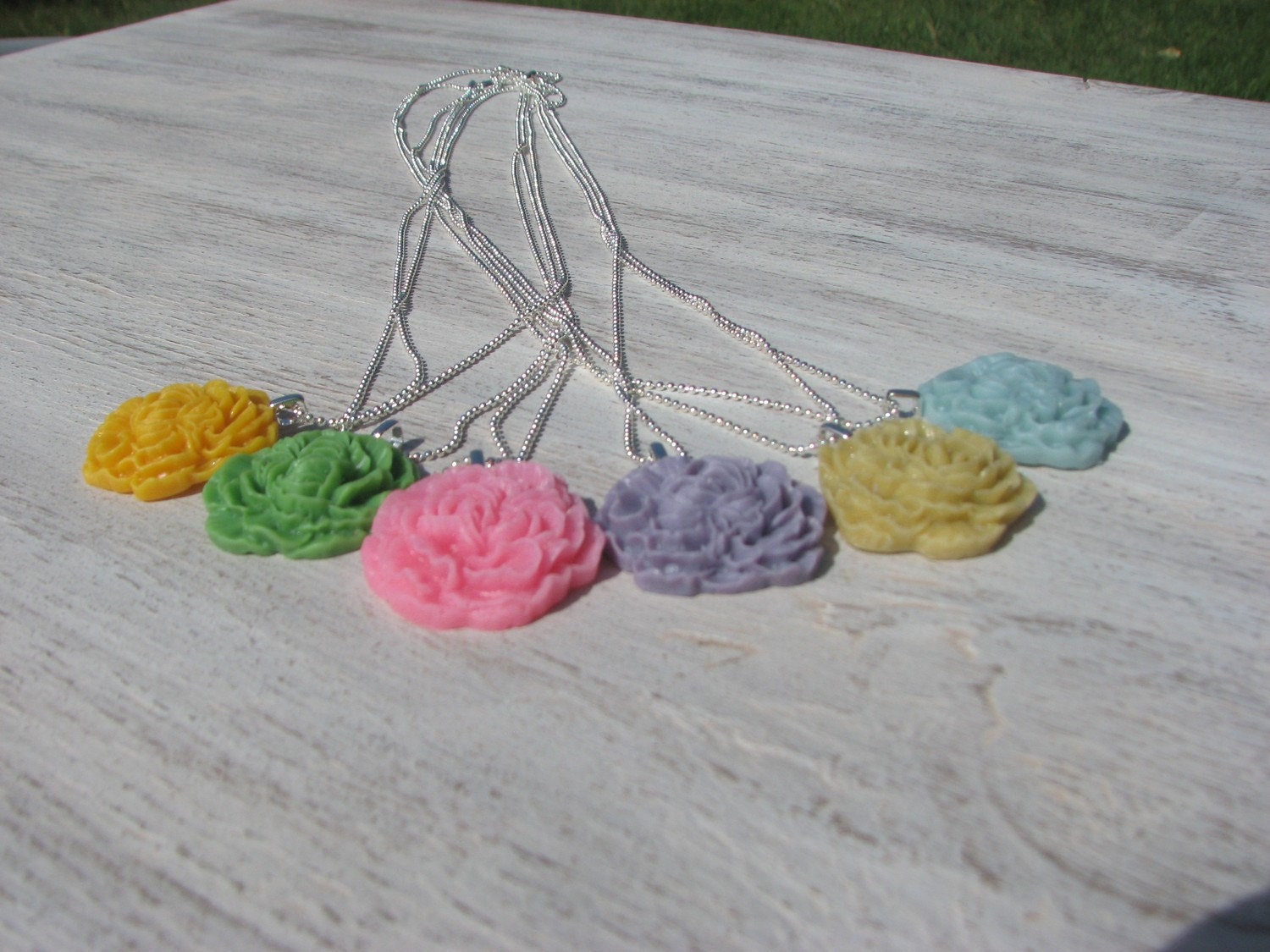 Turquoise Peony Necklace