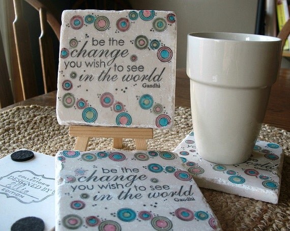 Coasters Be the Change, Set of 4