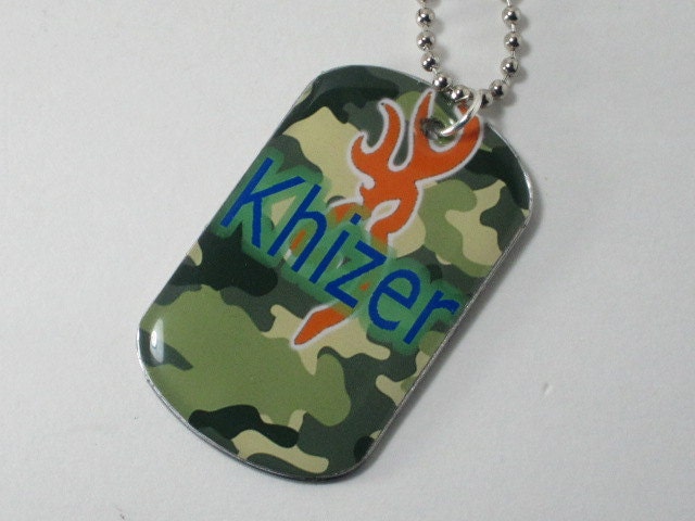PERSONALIZED Stainless Steel 30 mm Dog Tag Pendant on Ball Chain - 30 inches - You Choose the Text